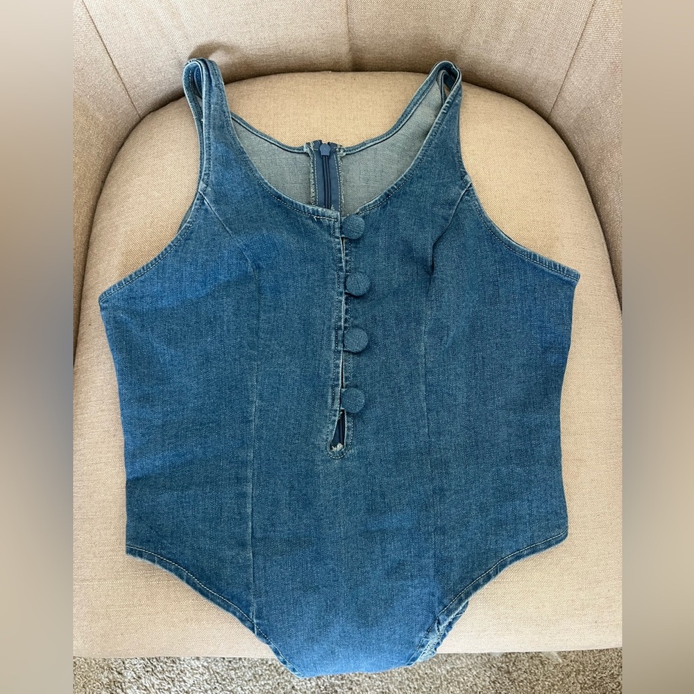 Denim bodysuit